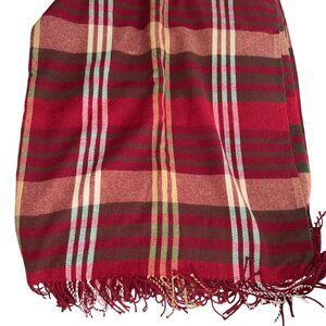max studio red super cozy plaid tartan FALL HOLIDAY throw blanket